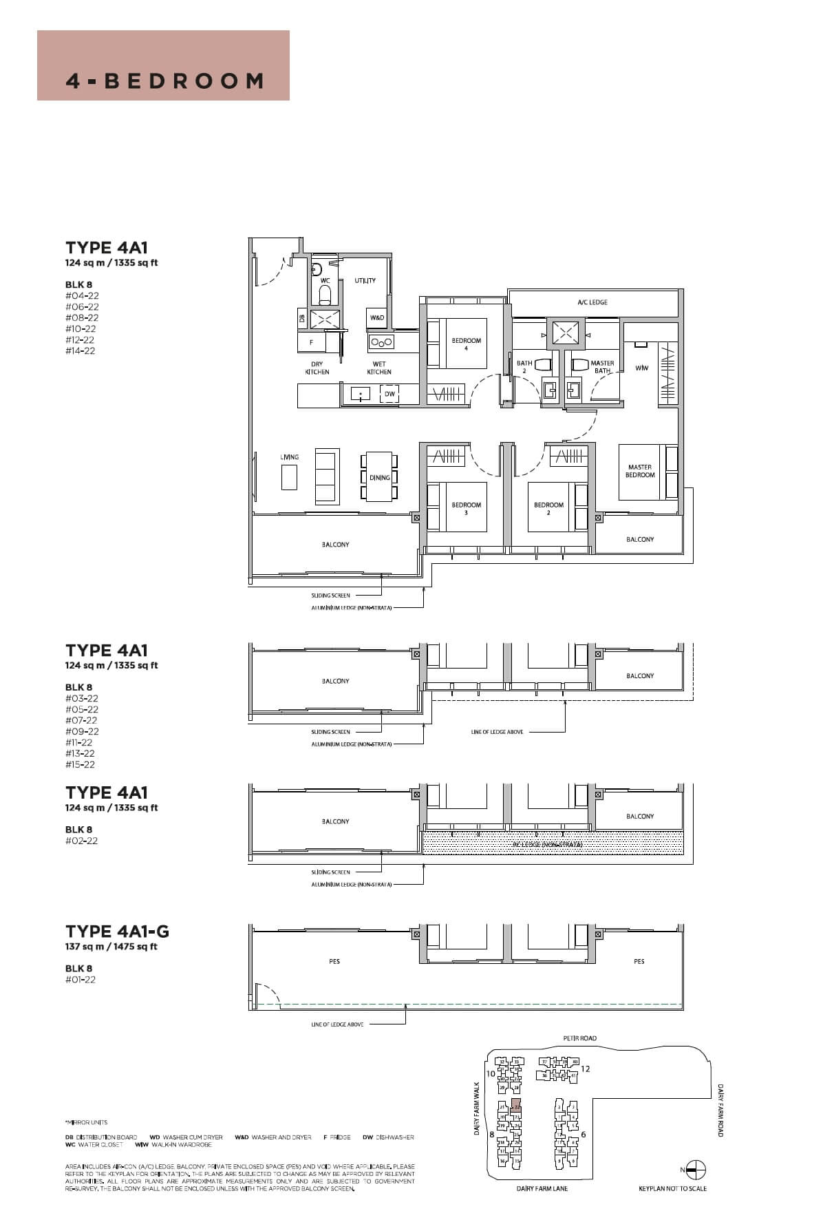 Dairy Farm Residences Floor Plan 4-Bedroom Type 4A1