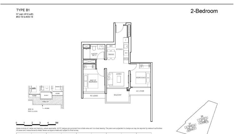 AMO Residence Floor Plan 2-Bedroom Type B1