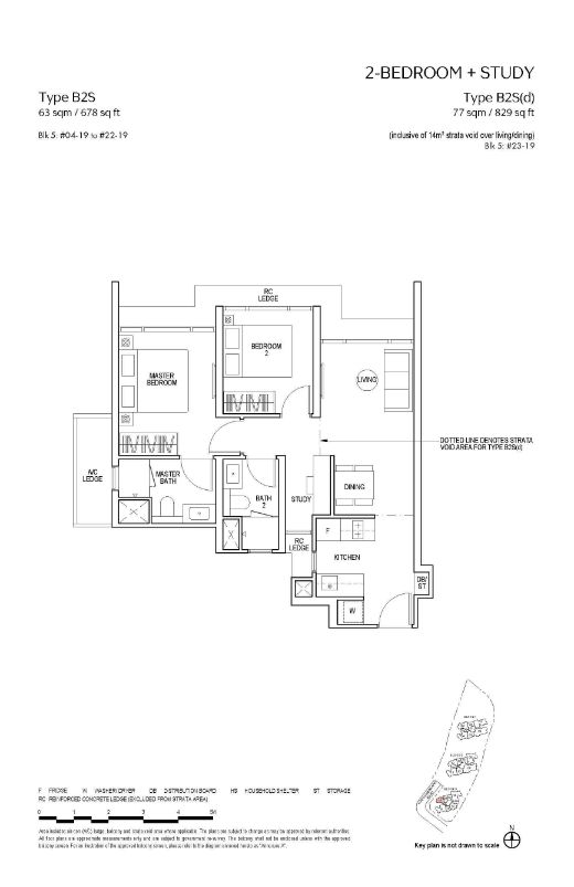 Piccadilly Grand Floor Plan 2-Bedroom Study Type B2S