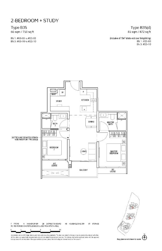 Piccadilly Grand Floor Plan 2-Bedroom Study Type B3S