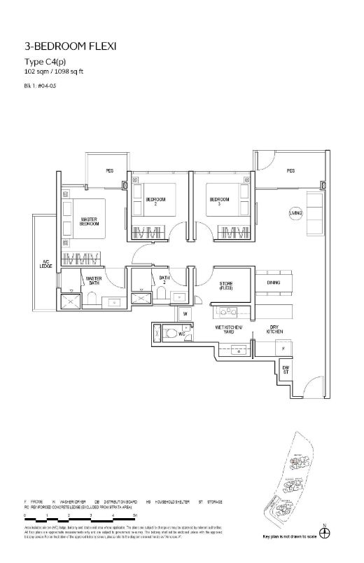 Piccadilly Grand Floor Plan 3-Bedroom Flexi Type C4p