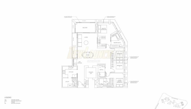 The Reserve Residences Floor Plan Horizon 4-Bedroom Type D3